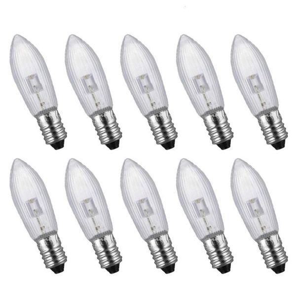 

strings 10 pc/pack e10 led replacement bulbs candle for xmas fairy lights lamp 10v-55v ac warm white christmas decorations wholesale