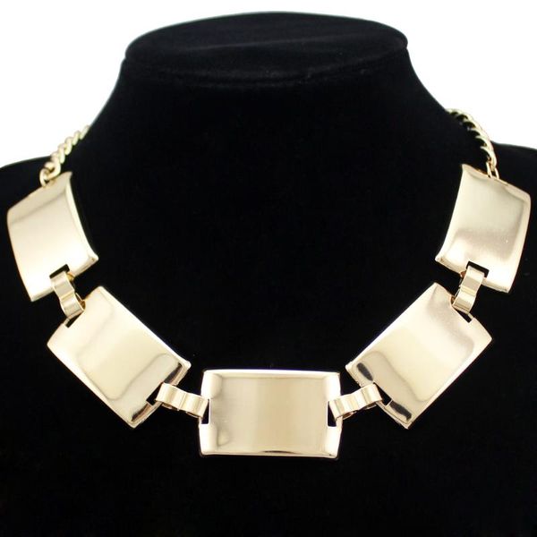 Chokers Gold Egito Cleópatra Celebridade Bold Curved Bar Declaração Cheger Collar Bib Colar Costume Runway Catwalk