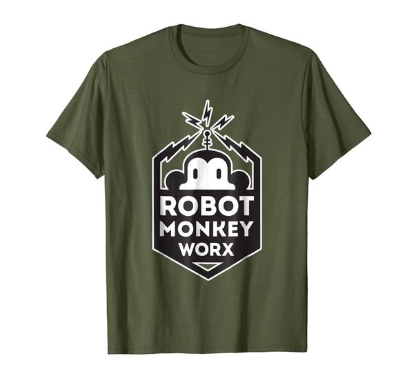 

robot monkey worx logo t, White;black