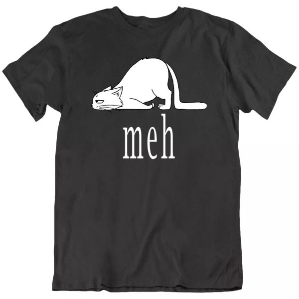 

meh cat tee, funny paw cute faces, animals short sleeve men's t-shirts new, White;black