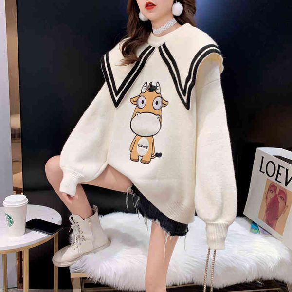 

women's sweaters women printed plus size women's knitted sweaters winter released pull jumpers fashion femme long sleeve jxhx, White;black