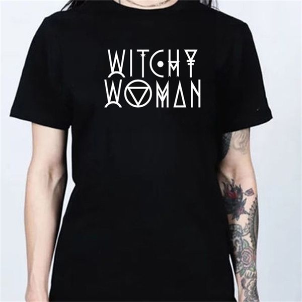 

witchy woman gothic style dark witchcraft halloween gifts female tee punk black t-shirt harajuku hipster 210512, White