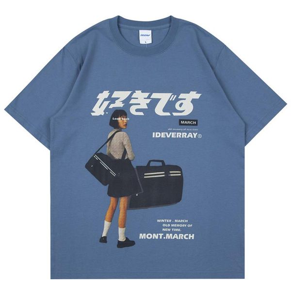 

harajuku t shirt men women summer short sleeve cottont japanese streetwear hip hop girl kanji printed loose tshirt tees men's t-shirts, White;black