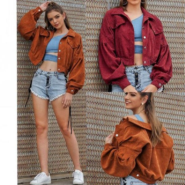 

women's jackets 2021 autumn fashion wild lantern sleeve short jacket women coat solid color casual single-breasted female w893, Black;brown
