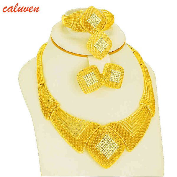 

jewelry sets wedding gift ethiopian dubai gold color for bride arab africa gifts women necklace/earrings, Black