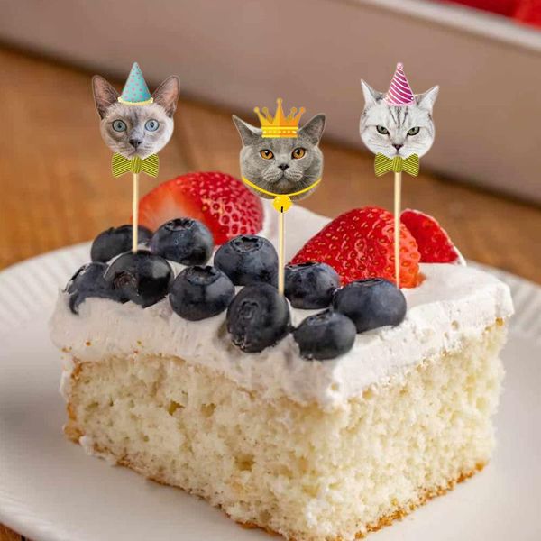 

other festive & party supplies 24pcs paperboard cute cats face cupcake ers non toxic pet theme baby shower kitten insert card diy decor