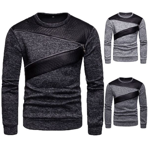 

men's hoodies men's autumn and winter new youth round neck sweater pullover slim bottomed shirt, Black