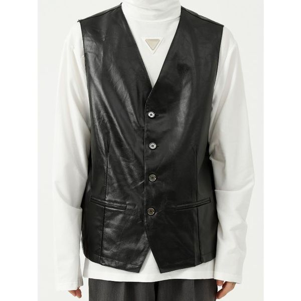 

men's vests male women sleeveless jacket waistcoat autumn vest men korean fashion vintage loose casual pu leather coat, Black;white