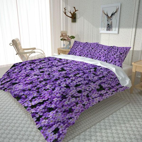 

romantic purple printed bedding home textiles single bed double duvet cover pillow case sheet boy girl set sets