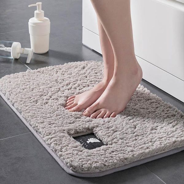 

bathroom mat plush pad non-slip bath mats cushion rectangle rug floor microfiber home carpet