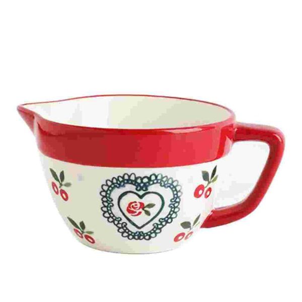 

bowls 1pc durable ceramic baking mixing bowl egg storage holder (red)