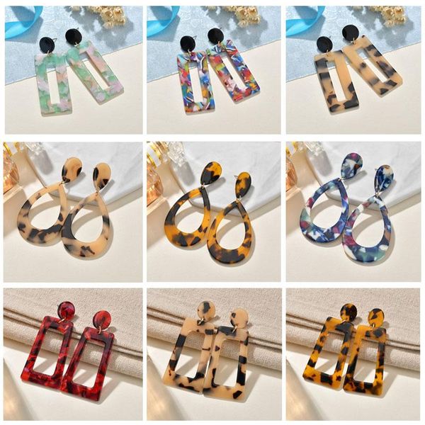 

dangle & chandelier european and american fashion water drop earrings net red acrylic acetate plate accessories for women girls, Silver