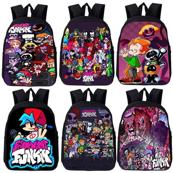 

backpack toddler friday night funkin kindergarten for boys girls game schoolbag children book knapsack 12 inch mini rucksack