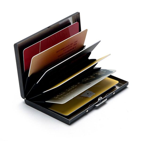 

wallets yambuto 2021 silver holder black metal fashion id holders box business creative multi purses, Red;black