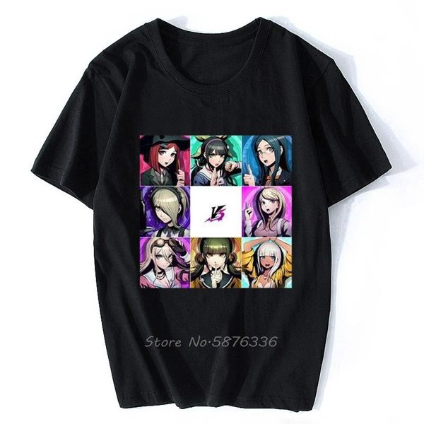 

men's t-shirts danganronpa v3 killing harmony gefertigte bedruckte t shirt men cotton tshirt anime tees harajuku streetwear, White;black