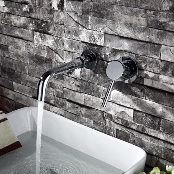 

bathroom sink faucets modern wall mount single cold chrome finish solid brass spout vanity mixer tap, tap basin faucet1