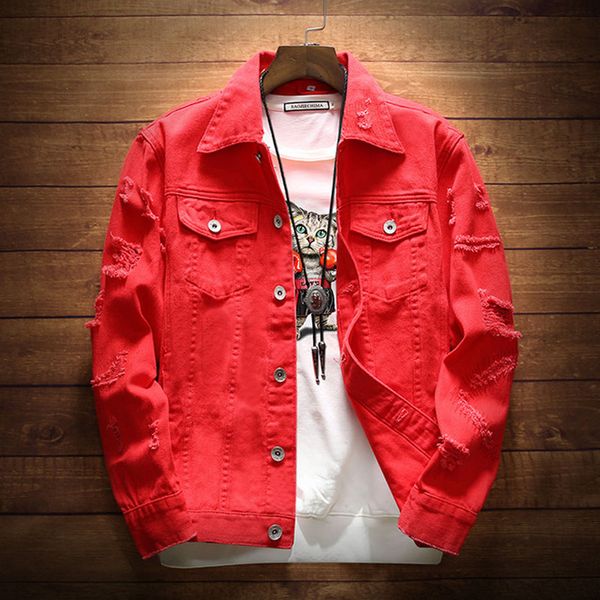 Herbst Winter Mode Männer Kleidung der 2021 Neue Koreanische Männliche Casual Rot/rosa/schwarz Baseball Uniform Student Hübsche denim Jacke