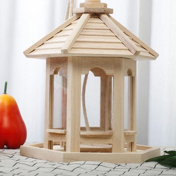 

outdoor hanging wooden squirrel proof seed feeder portable for wild birds seeds feedingswooden bird cage @ls cages