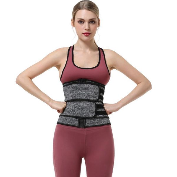 

women's shapers double band compression waist trainer body shaper workout slimming belts tape zipper strap underbust cor, Black;white