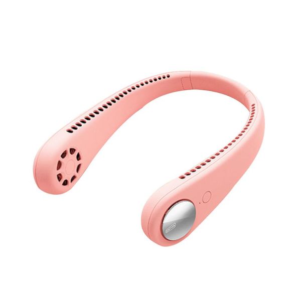 

smart home control battery operated 3 speed indoor outdoor mini portable neck fan abs cooling silent travel hands bladeless office summ