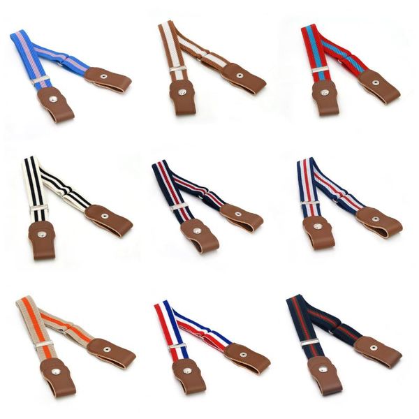 

belts 1pc child kids elastic stretch belts,buckle-elastic belt,no buckle,no bulge,stretch canvas belt for boys girls jeans pants, Black;brown