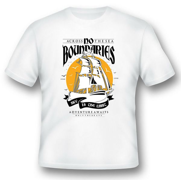 

no boundaries sky is the limit sailing tee shirt black or white, White;black