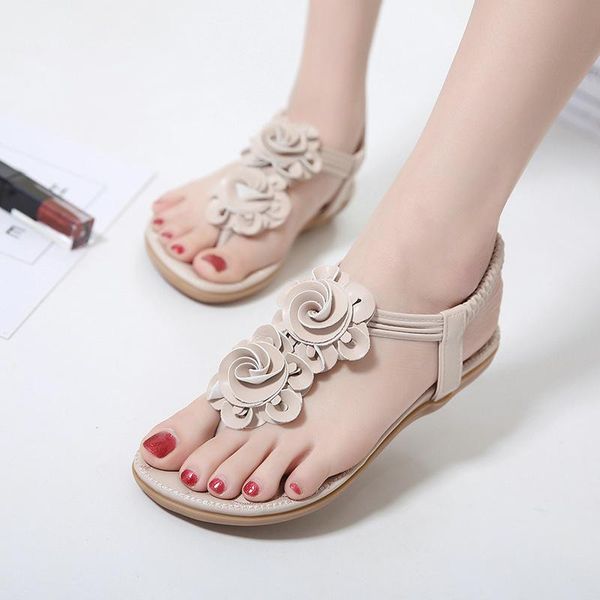 

sandals women flip flop thong flat ladies summer t-strap sandal shoes zapatos mujer, Black
