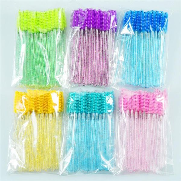 

50/250pcs disposable eyelash brushes eyelashes extension tools eyebrow brush mascara wand applicator spoolers eye lashes makeup1
