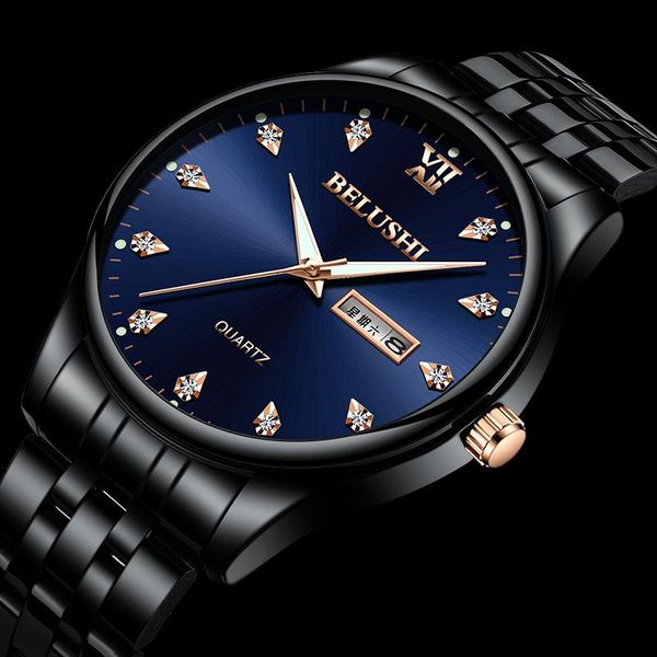 

wristwatches mens watches casual watch fashion waterproof business quartz for wristwatch clock full steel, Slivery;brown