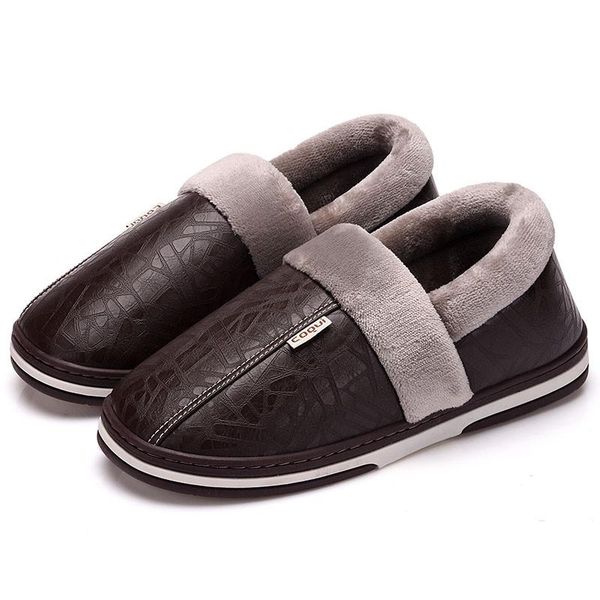 

slippers 2021 winter keep warm men casual velvet slides indoor shoes, Black