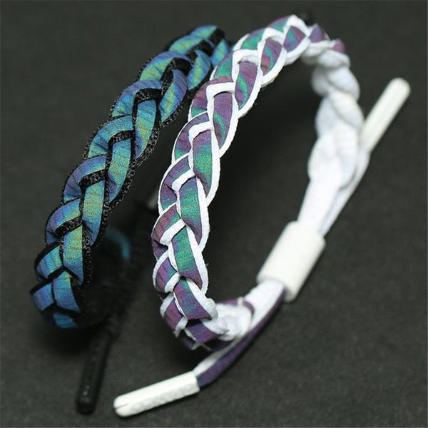 

tennis braided couple bracelets love heart wristband cross men reflective leather women female male gift jewelry, Golden;silver