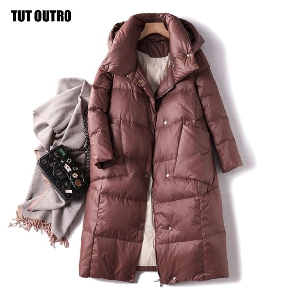 

women's winter down jacket coats women thick long warm puffer jacket hooded down parka female outerwear clothing 211007, Black