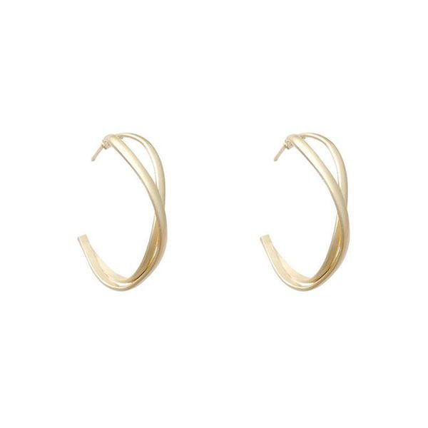 

fashion open hoop earrings chic simple chunky hoops huggie girl daily wearable jewelry &, Golden;silver