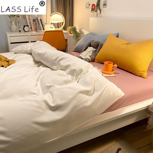 

bedding sets japanese style 4pc duvet cover set 100% microfiber brushed flat bed sheet pillow case mattress soft breathable