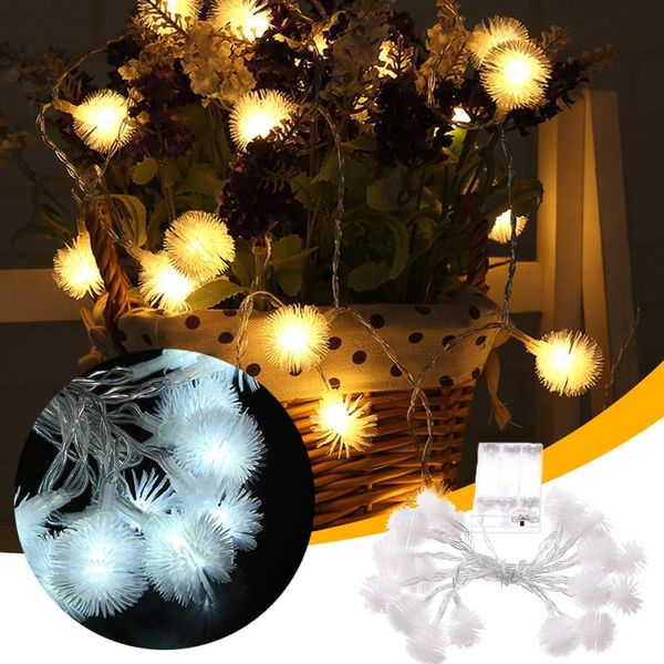 

strings 20 lights 2.2m cute shape battery box holiday indoor hairy ball string christmas day party wedding decoration