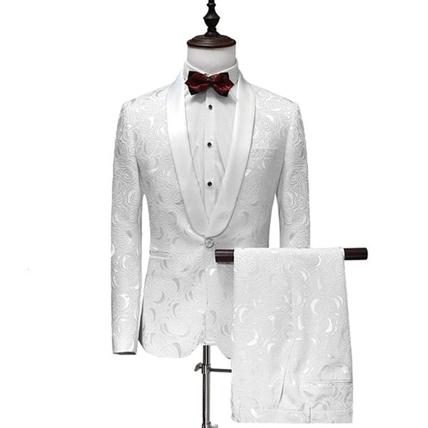 

men's suits & blazers suit, formal tight jacket, lapel shawl, black and white champagne suit for bridegroom's wedding, evening (ja, White;black