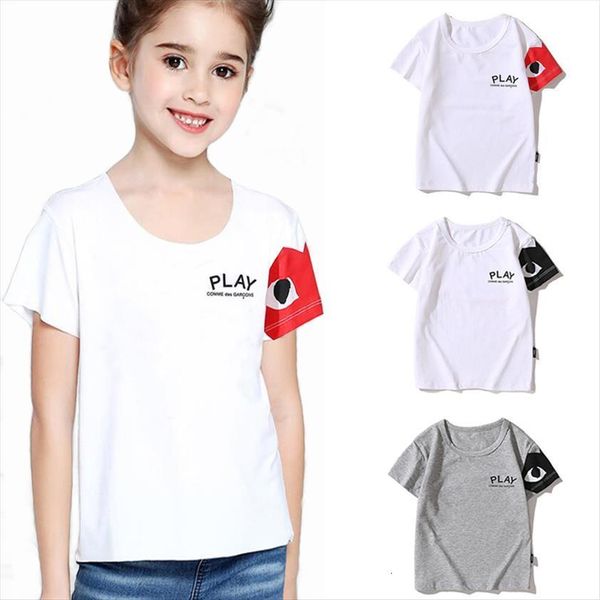 

children t shirt summer cartoon love letter round neck short sleeve stitching cotton boy girl casual, Blue