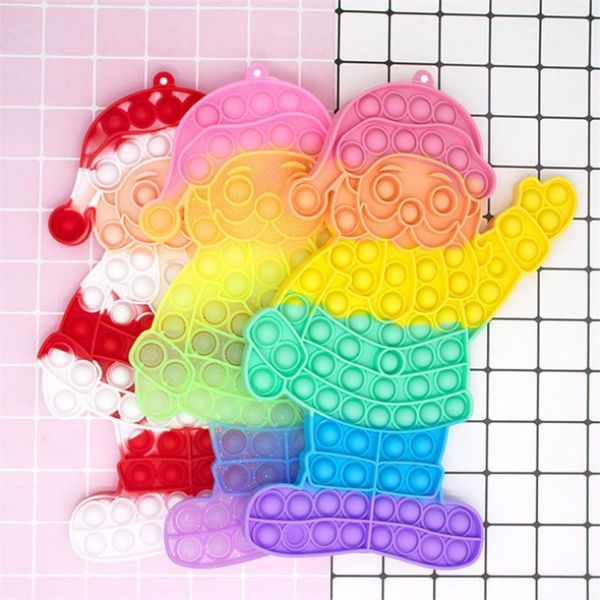 

super big size 30cm decompression fidget toys christmas santa claus push bubble sensory autism special needs anxiety stress reliever for off