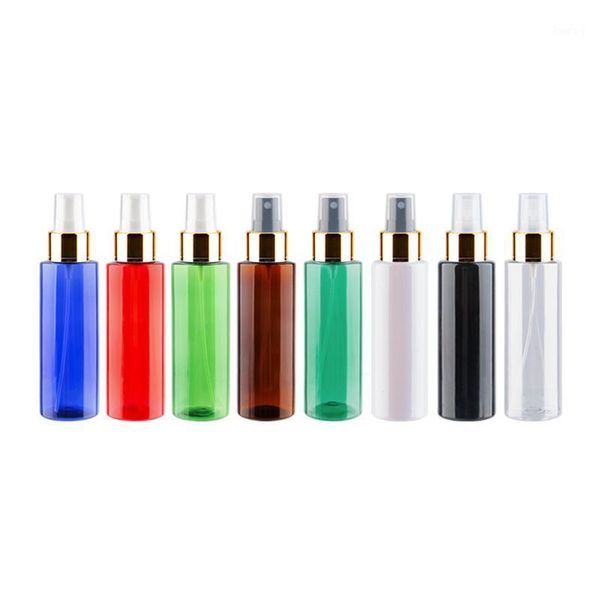 

storage bottles & jars 120ml x 40 empty colored plastic cosmetic bottle with gold spray pump refillable perfume 4oz mist sprayer container