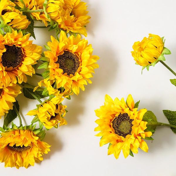 

decorative flowers & wreaths sunflower artificial flower arrangement art dried living room dining table bedroom home decoration accessories
