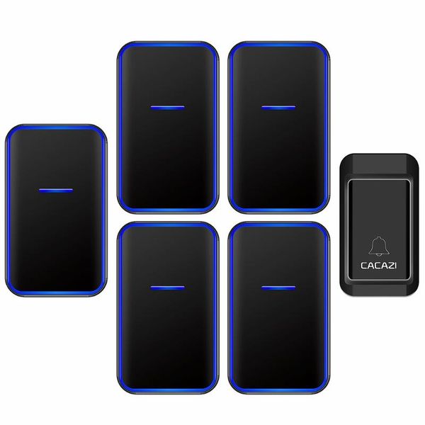 

other door hardware cacazi no battery required wireless doorbell self-powered waterproof welcome home cordless call ring bell 1 button 5 rec