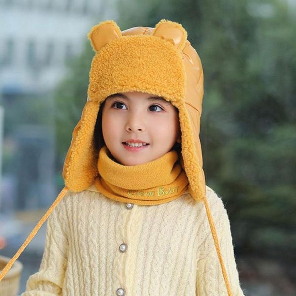 

hats, scarves & gloves sets children's hat women plus velvet hats kids autumn cycling girls ear boys caps cap windproof winter baby pro, Blue;gray