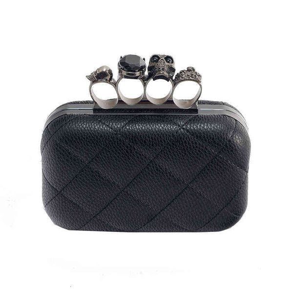 

2021 hand grasping skull ring holding dinner bag chain shoulder women's