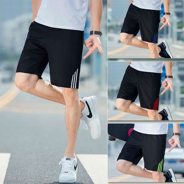 

men's shorts sports shorts loose summer capris men's quick dry 7 ice silk 5 beach pants casual large underpants, White;black