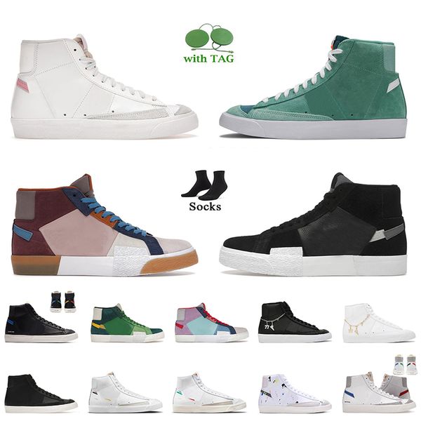 

fashion blazer mid 77 vintage platform casual shoes women mens jade ash green mosaic brown black grey white pendants off with socks sb low t