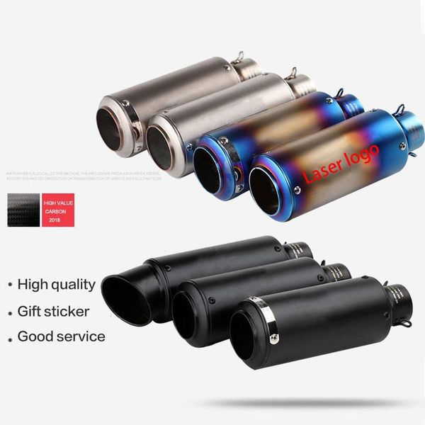 

motorcycle exhaust system 51 60mm pipe muffler escape moto for sc mt07 mt09 z1000 zx6r tmax500 z400 r6 r3 nmax