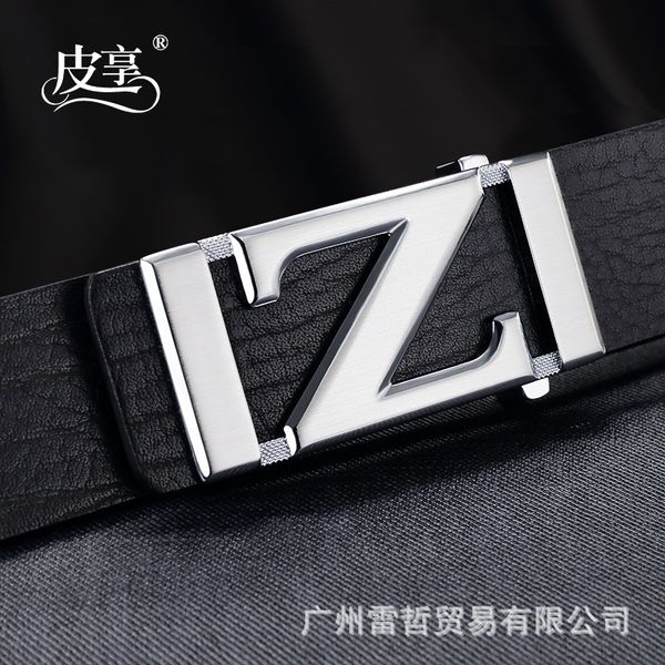 

z letter buckle belt for men's korean leather, Black;brown
