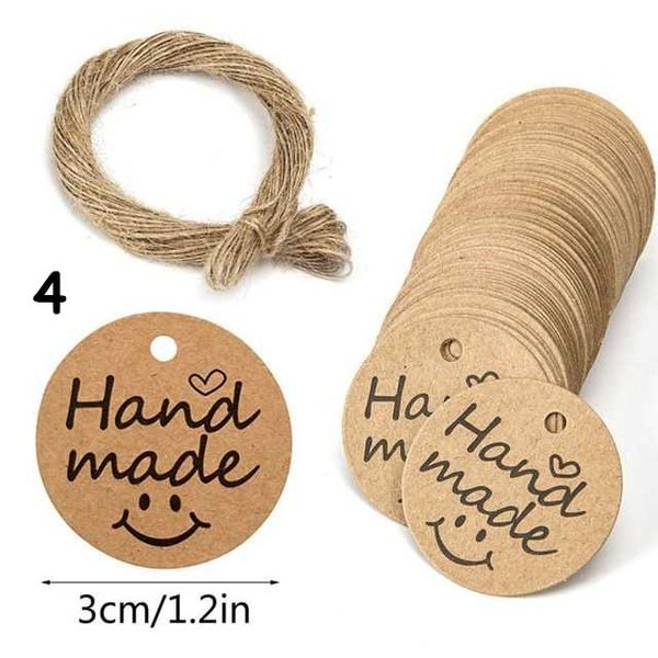 

brown craft scalloped paper label tags with jute twines string for birthday party wedding decoration gifts organizing art decorative objects