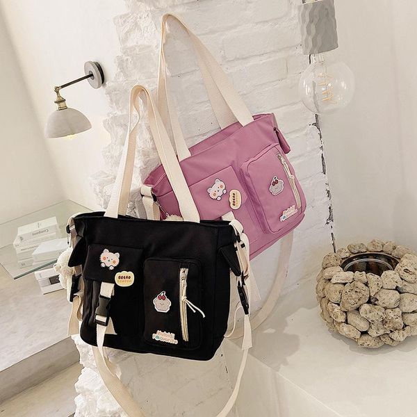 

evening bags designer canvas satchels girl crossbody bag with bear japanese retro student class handbag fashion cartoon for women a225