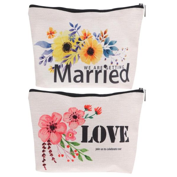 

2pcs portable makeup bag cosmetic wedding pouch (assorted color) storage bags